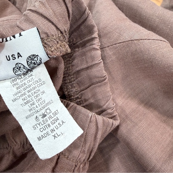 Match Point Linen Maxi Skirt Size XL Boho Oversized Balloon Hem Brown Parachute - Picture 6 of 7